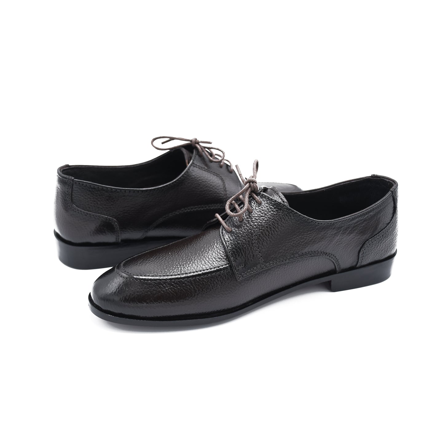 Dark Brown Matthew Solid Derby Shoes