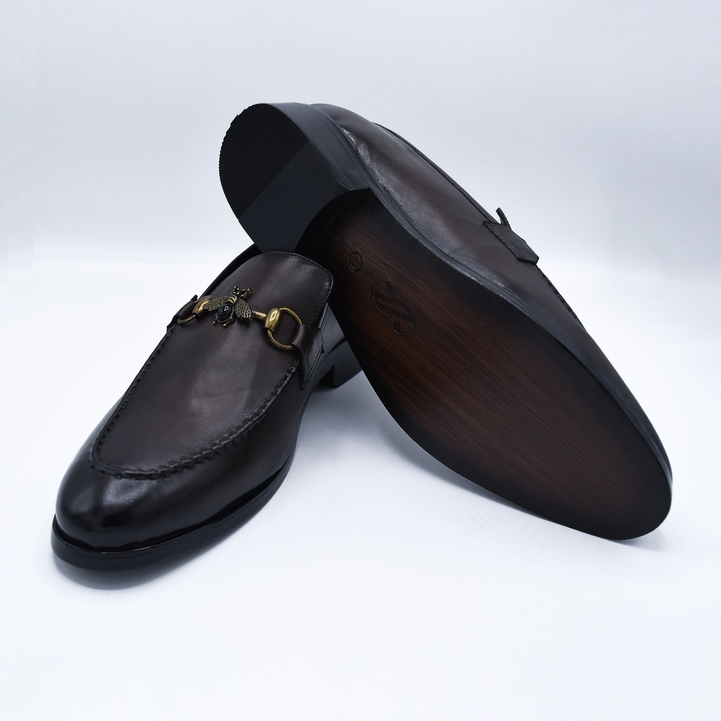 Elegant Butterfly Formal Shoe Slip-ons Brown