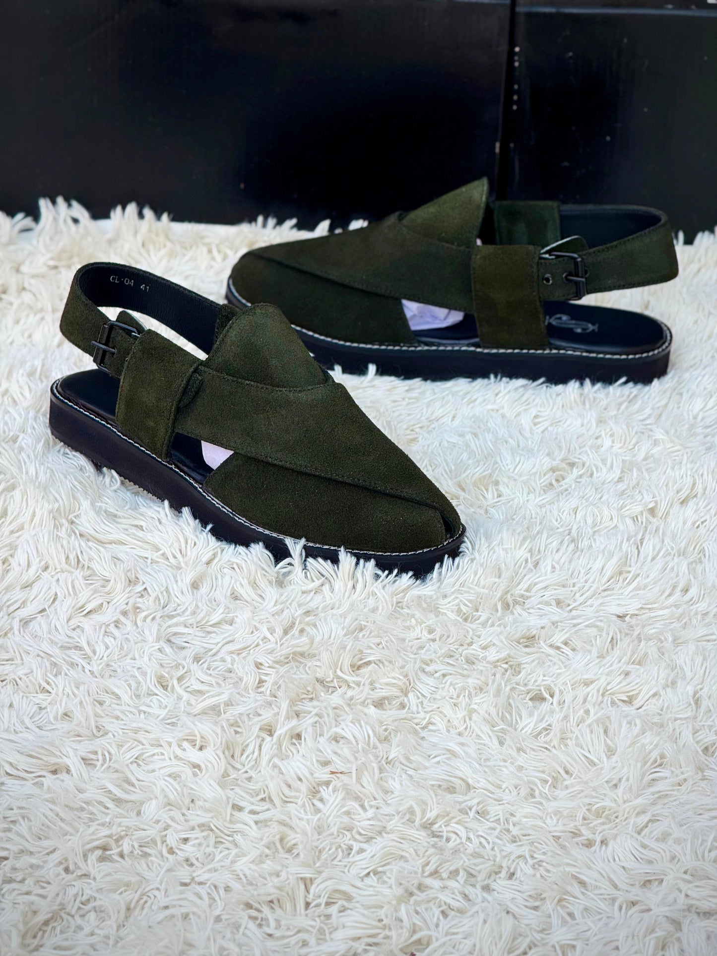 SUEDE GREEN LEATHER KHERI