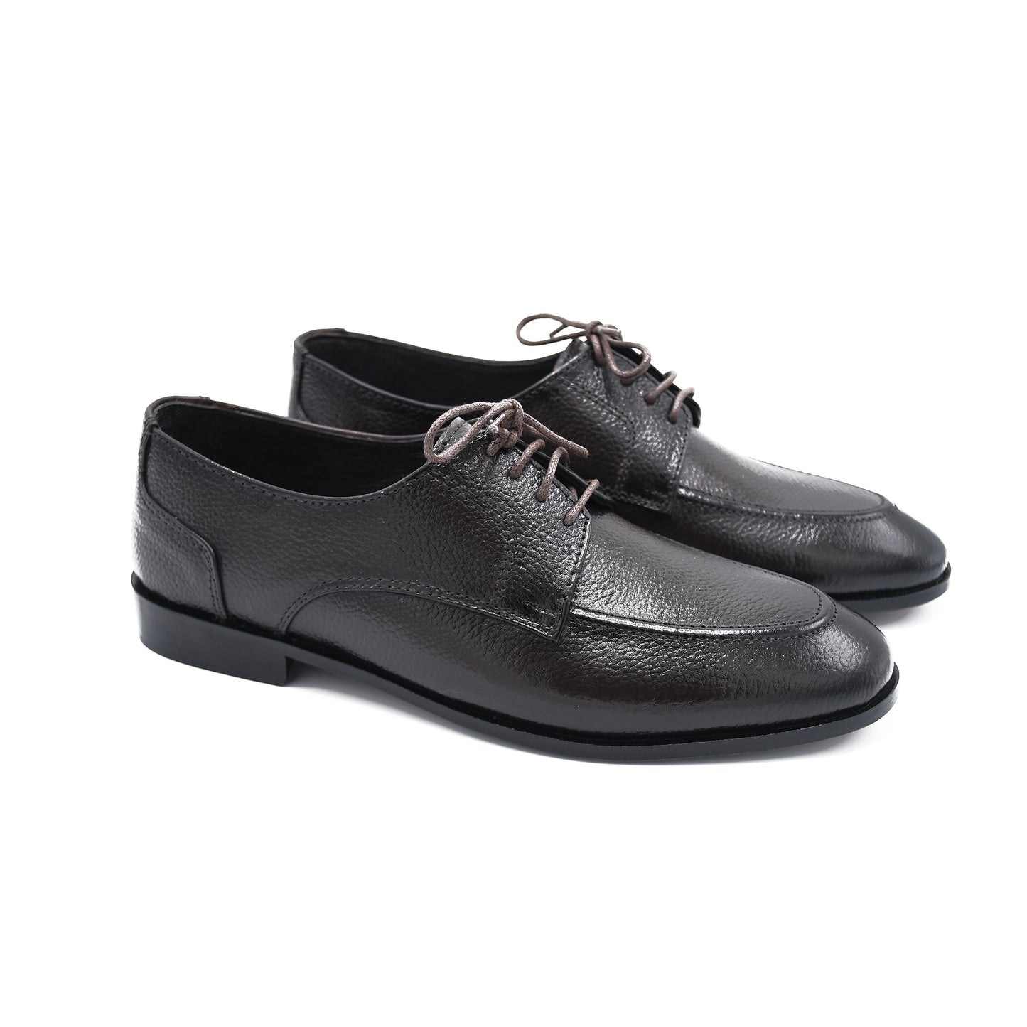 Dark Brown Matthew Solid Derby Shoes
