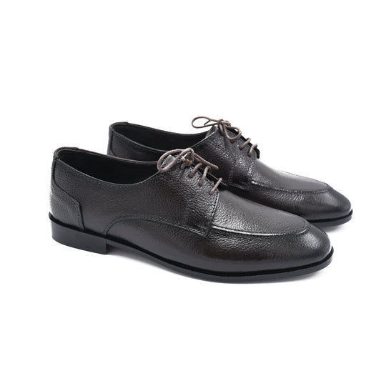 Dark Brown Matthew Solid Derby Shoes