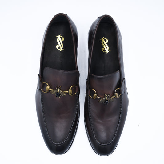 Elegant Butterfly Formal Shoe Slip-ons Brown