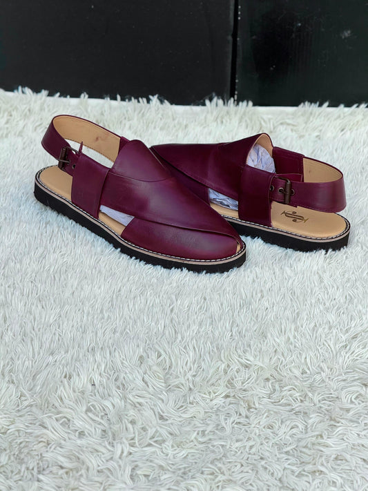 RED PESHAWRI SANDLE VIBRUM SOLE