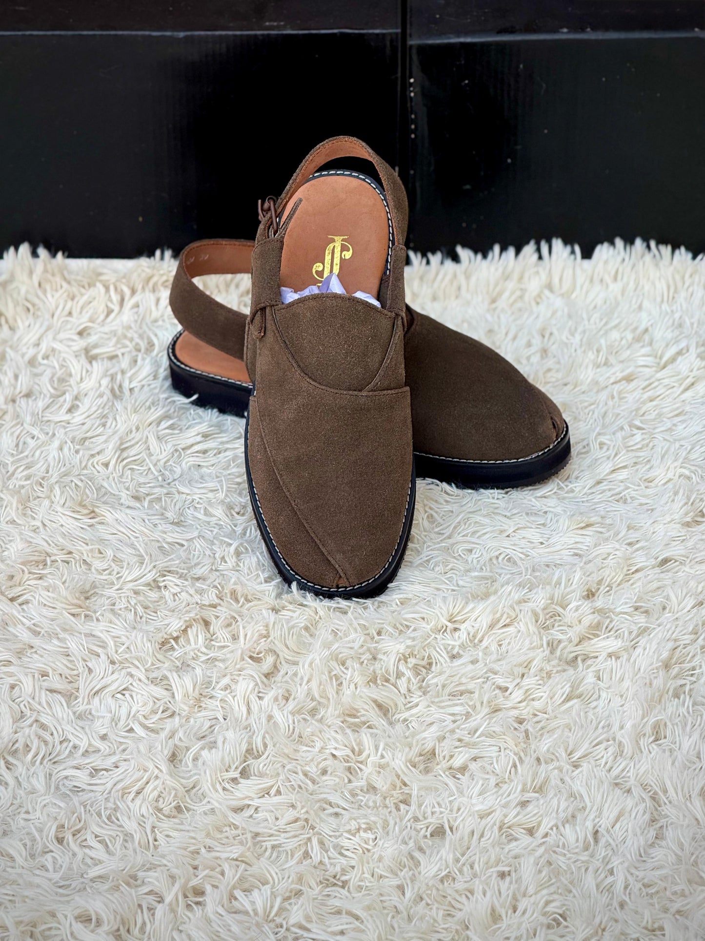 SUEDE BROWN LEATHER PESHAWRI VIBRAM SOLE