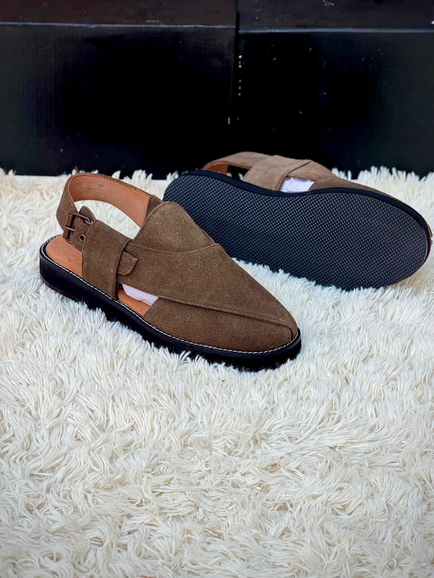 SUEDE BROWN LEATHER PESHAWRI VIBRAM SOLE